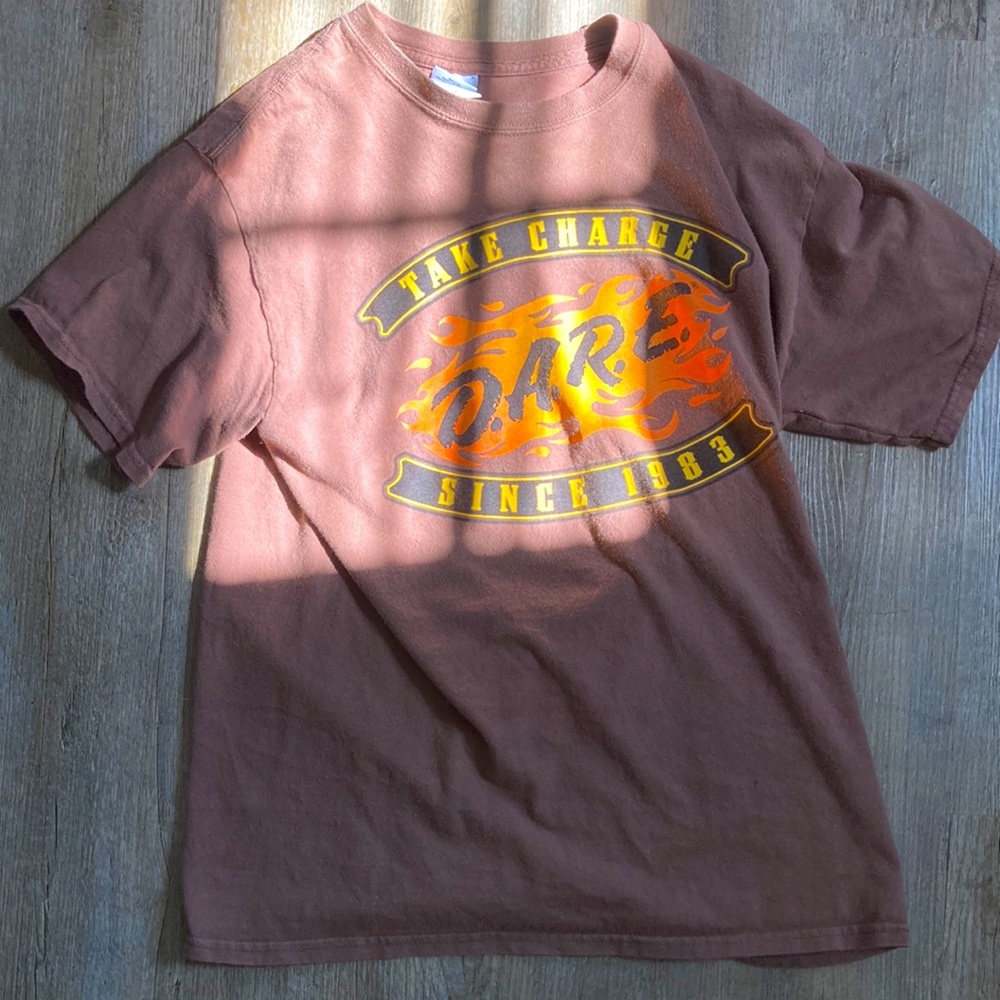 original vintage D.A.R.E shirt, brown